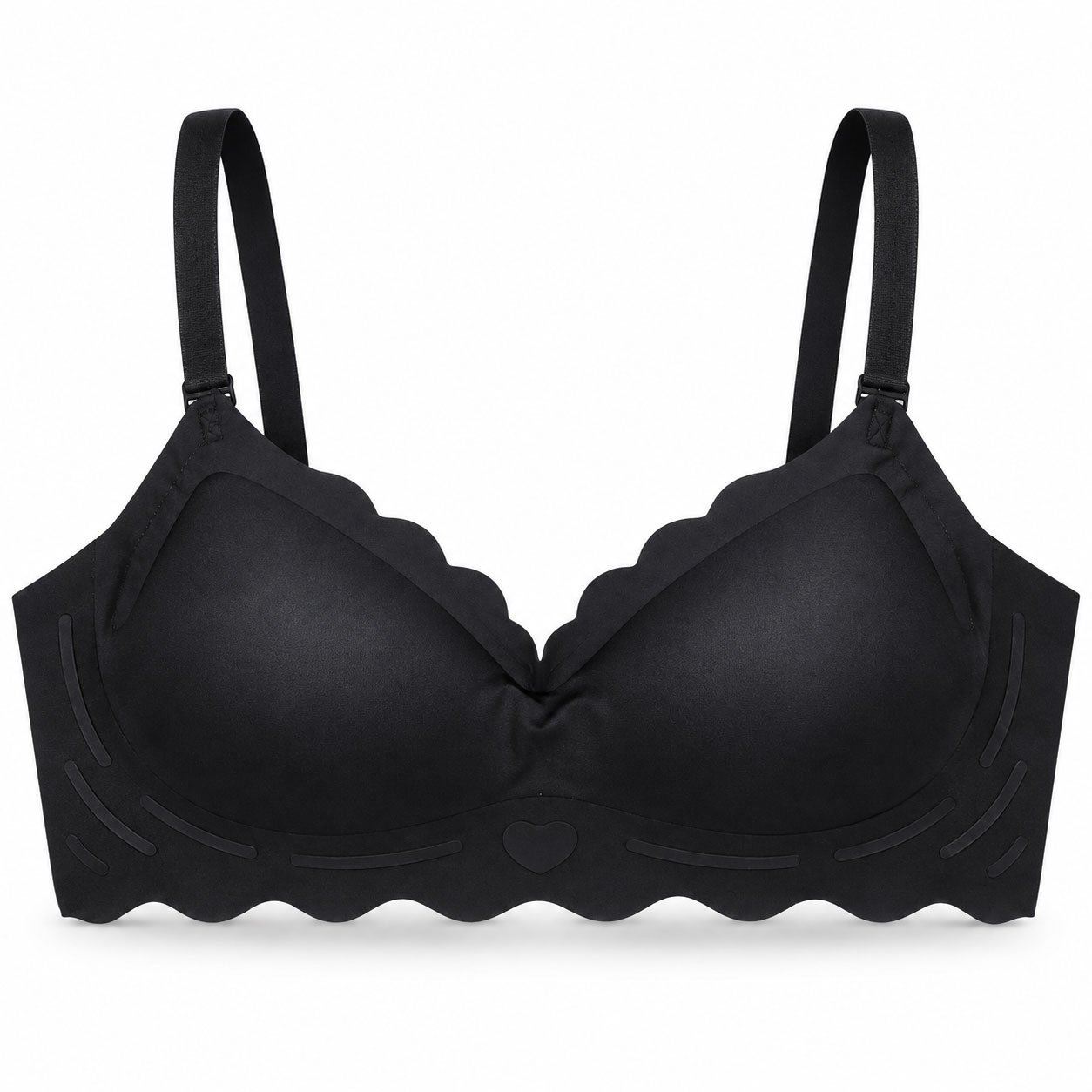 Women’s Black Seamless Molded Bra with Adjustable Straps - Image 3