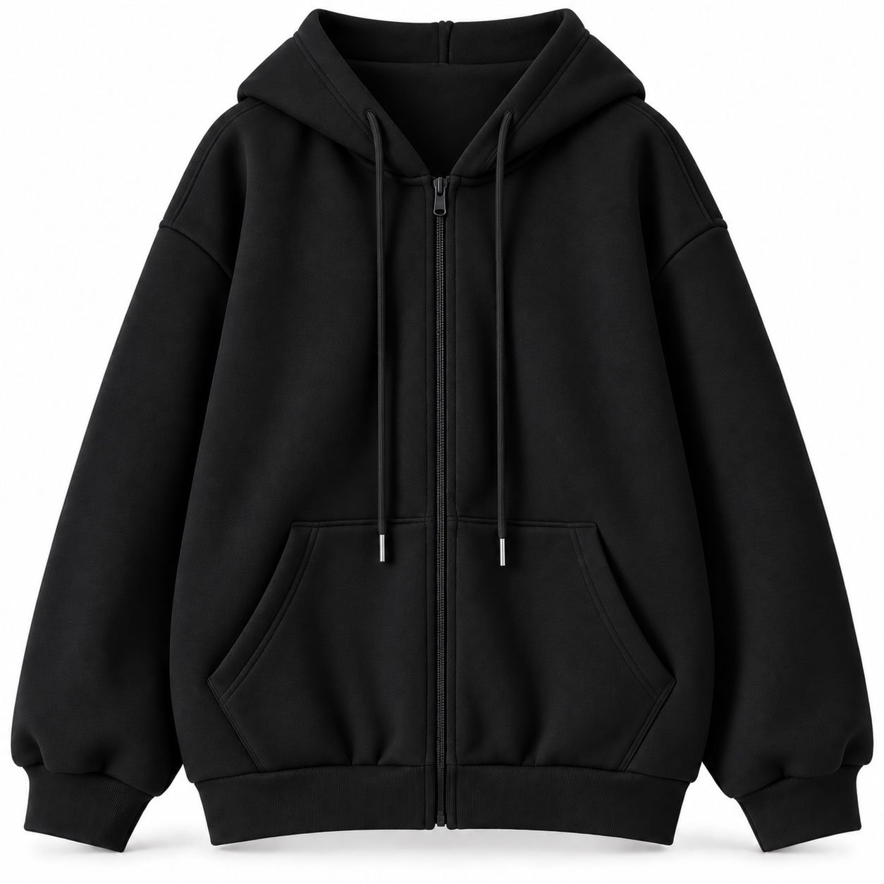 Women’s Plain Full Zip Hoodie – Casual Hooded Jacket - Image 2