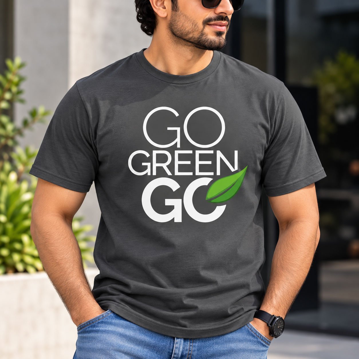 Men’s Go Green DTF Printed T-Shirt - Image 9