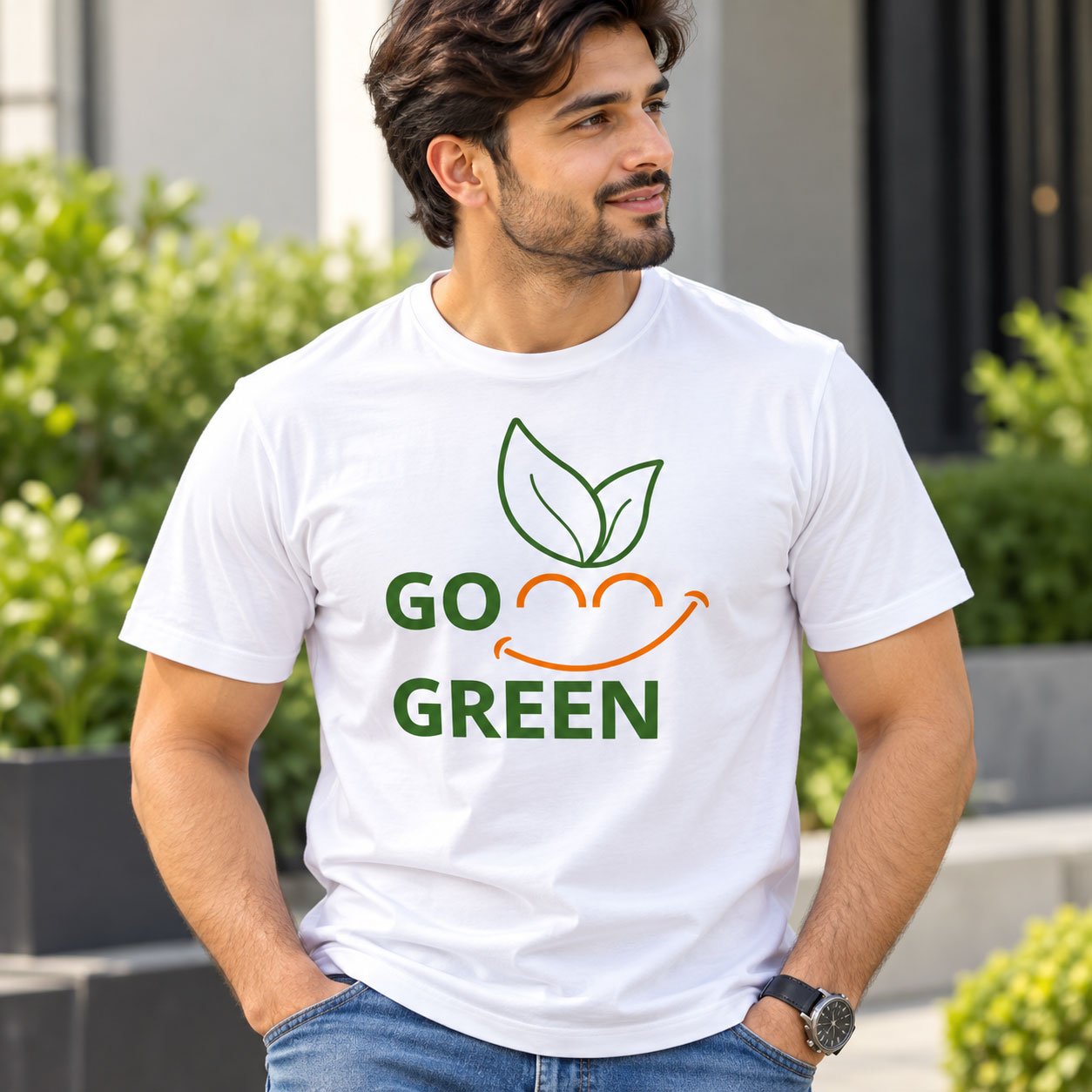 Men’s Go Green DTF Printed T-Shirt - Image 8