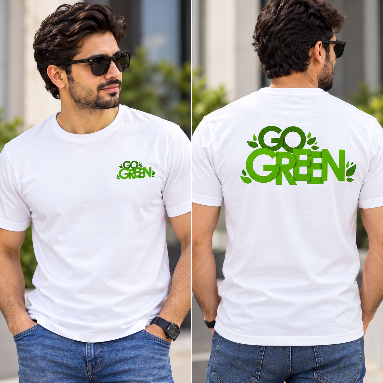 Men’s Go Green DTF Printed T-Shirt