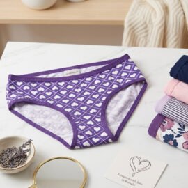 Girls Heart Print Brief Panty