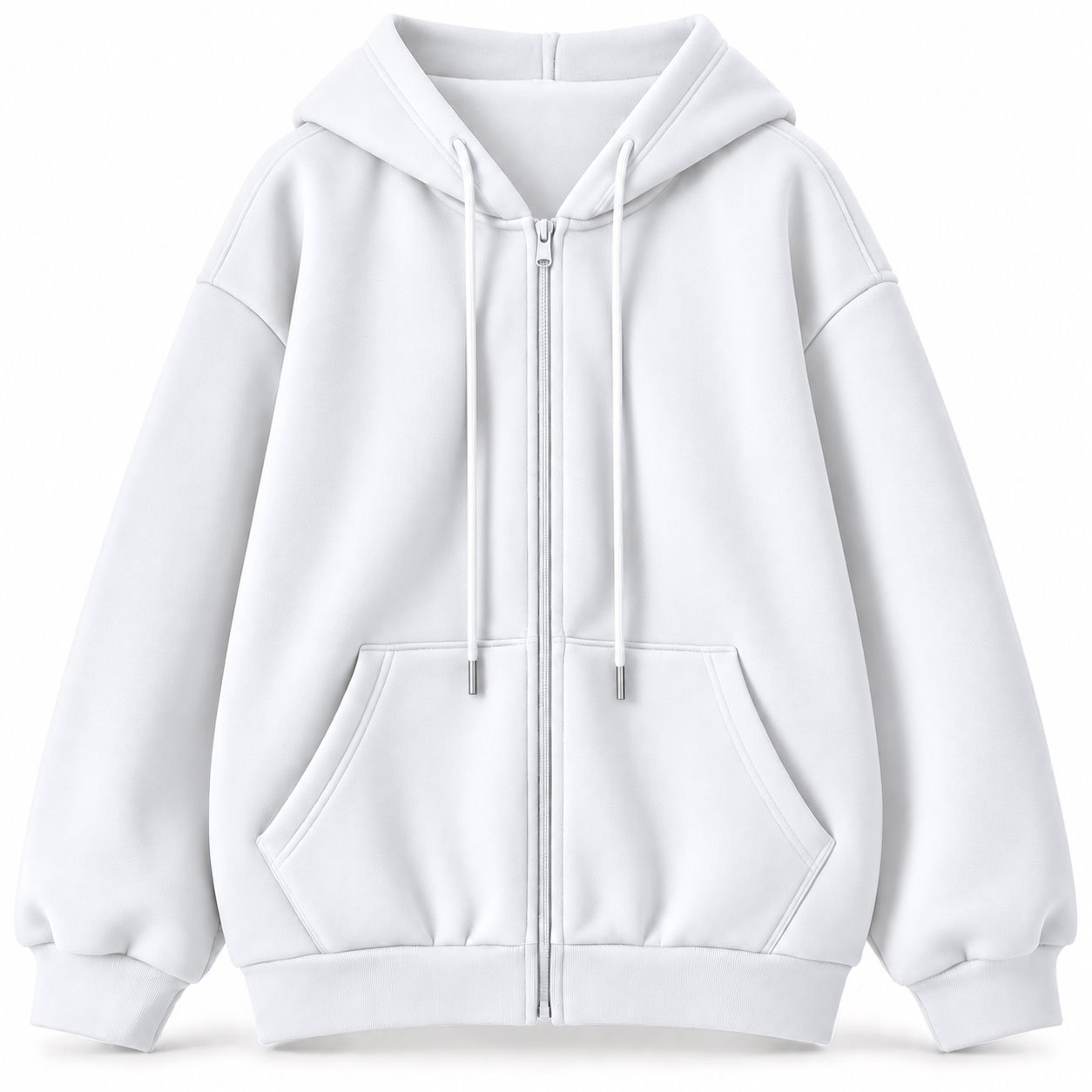 Women’s Plain Full Zip Hoodie – Casual Hooded Jacket - Image 3